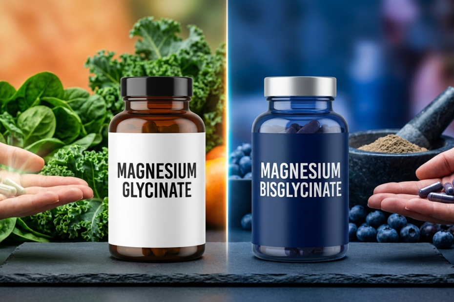 representation of the definitive difference between magnesium glycinate and bisglycinate